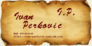 Ivan Perković vizit kartica